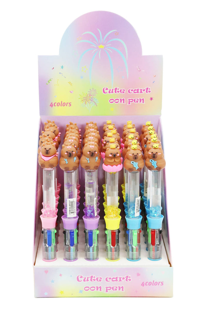 Capybara Bead Liquid Filled 4-Color Pen - 1 pcs