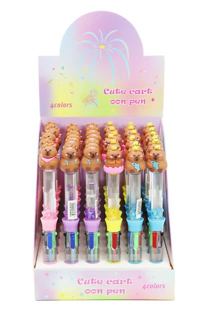 Capybara Bead Liquid Filled 4-Color Pen - 1 pcs