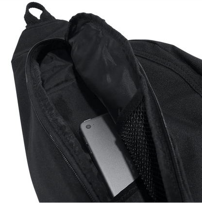 Black Carhartt Classic sling bag, further product view of the water repellent shell