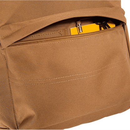 Carhartt brown 21L classic backpack, further view of the shoulder straps