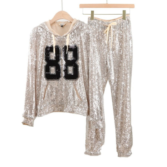 Casual Lady Graceful Sweatshirt Suit Two Piece Set Summer Women Clothing