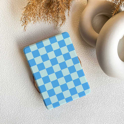 Checkerboard Art | Kindle Case - Maya Blue
