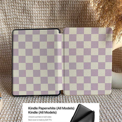 Checkerboard Art | Kindle Case - Purple