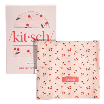KITSCH XL Hair Towel Wrap - Cherry Print