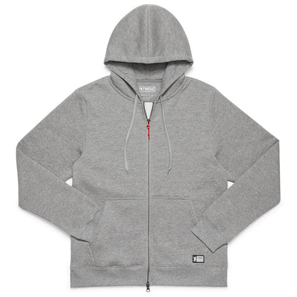 Grey fleece zip-front Hoodie #color_castlerock heather