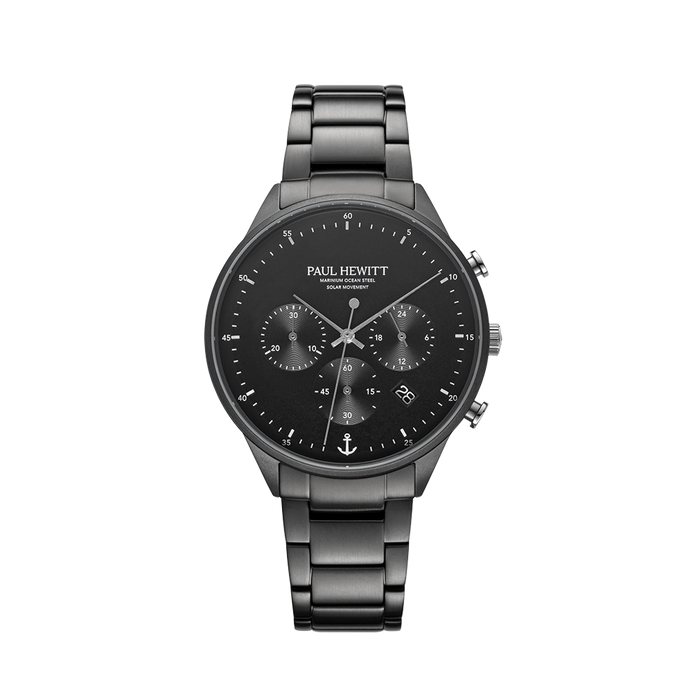 Chrono Uhr Gun Metal Schwarz