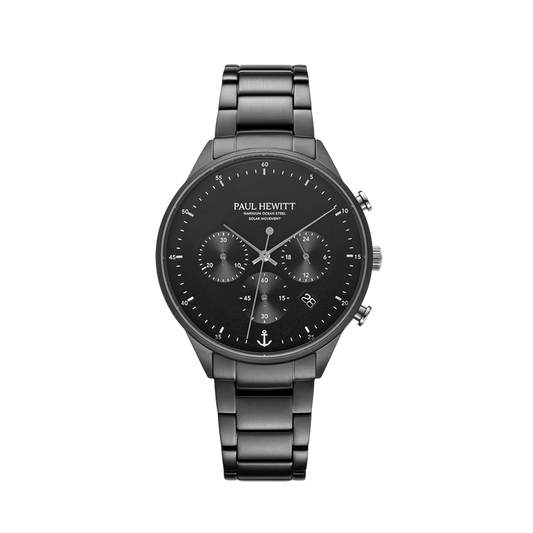 Chrono Uhr Gun Metal Schwarz