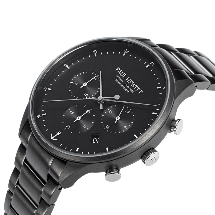Chrono Uhr Gun Metal Schwarz