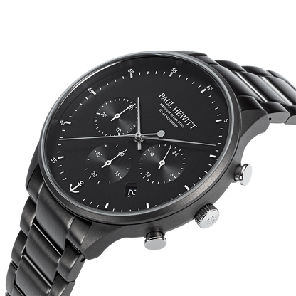 Chrono Uhr Gun Metal Schwarz