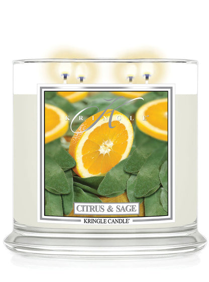 Citrus and Sage Scented 4-wick Candle Jar