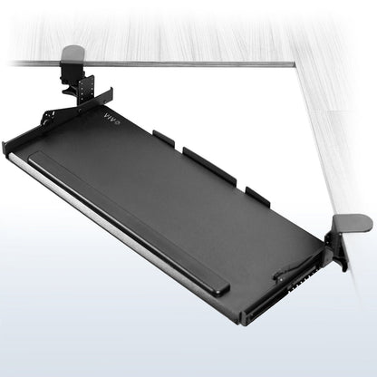 Clamp-on Height Adjustable Tilting Keyboard Tray