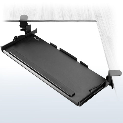 Clamp-on Height Adjustable Tilting Keyboard Tray