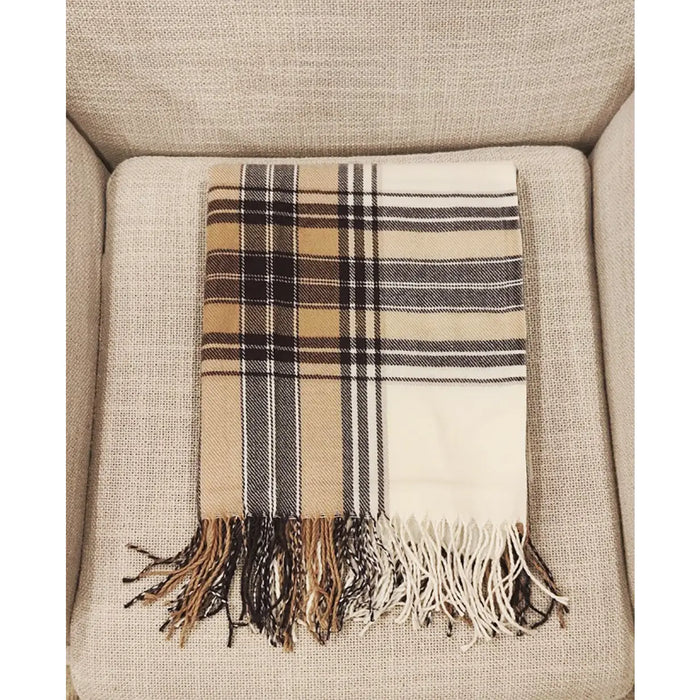Classic Plaid Tassel Trim 50x60 Inch Throw