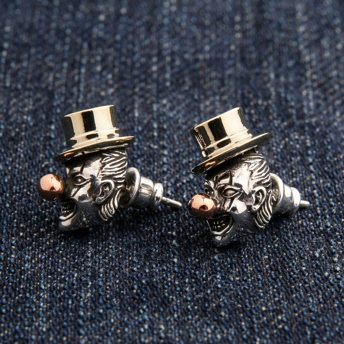 Side angle showcasing the intricate design of the Joker Crown Earrings in sterling silver