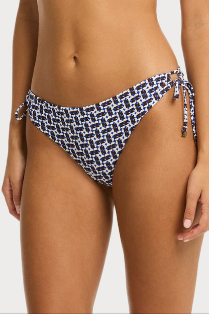 Coast Cheeky Tie Side Bikini Bottom in Cobalt