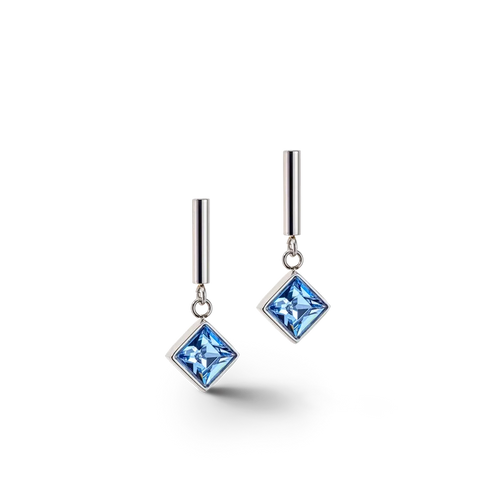 Coeur de Lion Brilliant Square Ohrringe silber-hellblau - 6006/21-0741