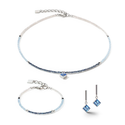 Coeur de Lion Brilliant Square Ohrringe silber-hellblau - 6006/21-0741