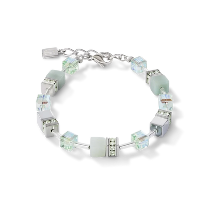 Coeur de Lion GeoCUBE® Armband Amazonit & Hämatit hellgrün - 4017/30-0520