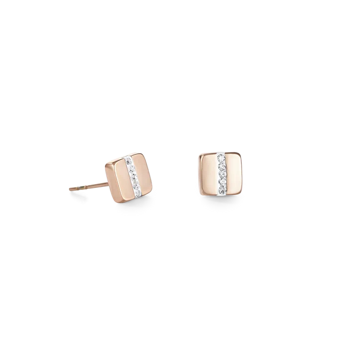 Coeur de Lion GeoCUBE® Ohrringe Inhorgenta Edelstahl und Kristall - 0225/21-1800