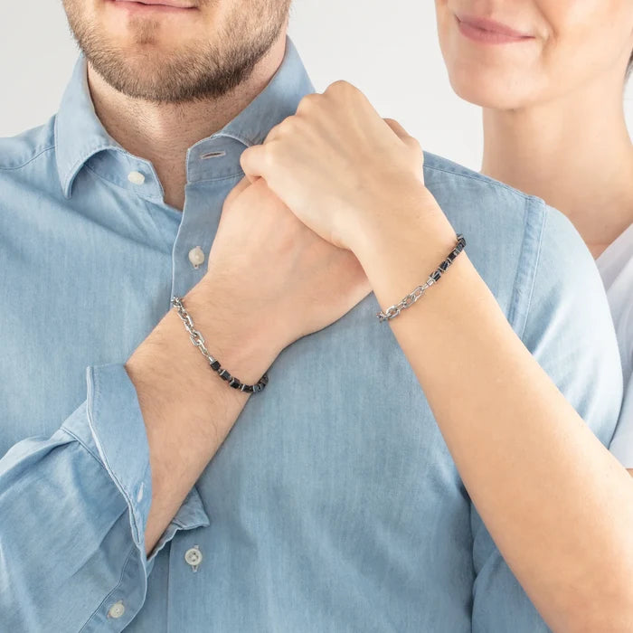 Coeur de Lion Unisex Armband Fusion link chain schwarz - 0901/30-1300