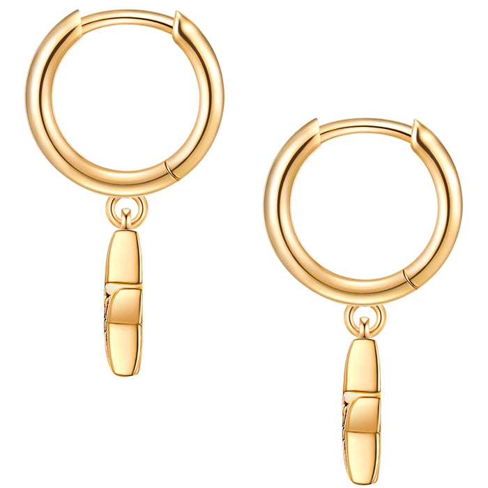 Creolen STERN mit Zirkonia lila gelbgold