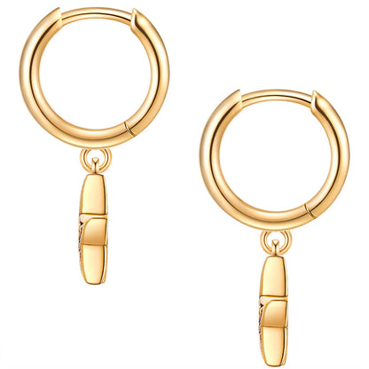 Creolen STERN mit Zirkonia lila gelbgold