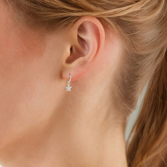 Creolen STERN mit Zirkonia silber