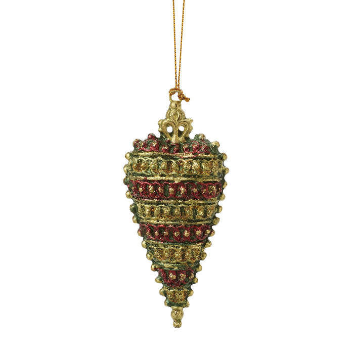 Crown Top Heart Orn Green