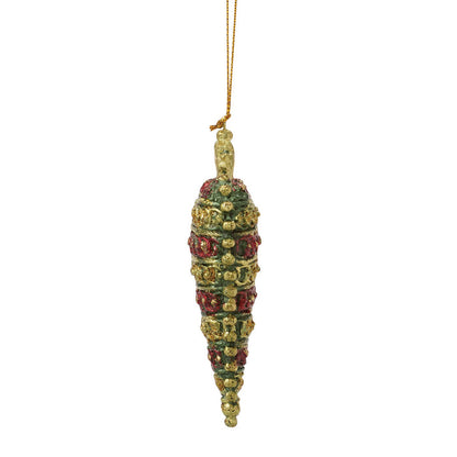 Crown Top Heart Orn Green