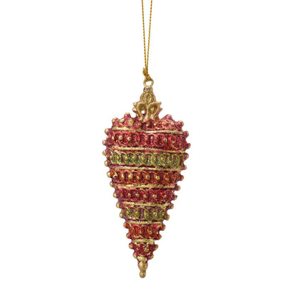 Crown Top Heart Orn Red