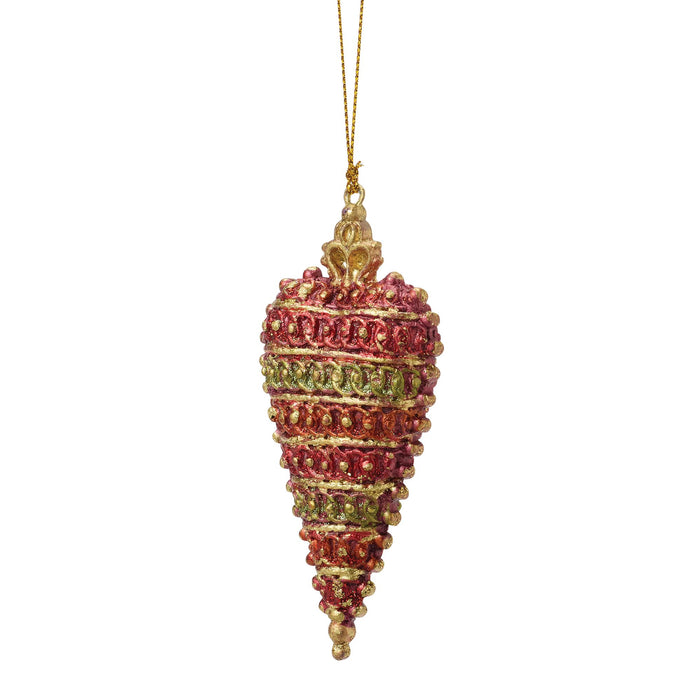 Crown Top Heart Orn Red