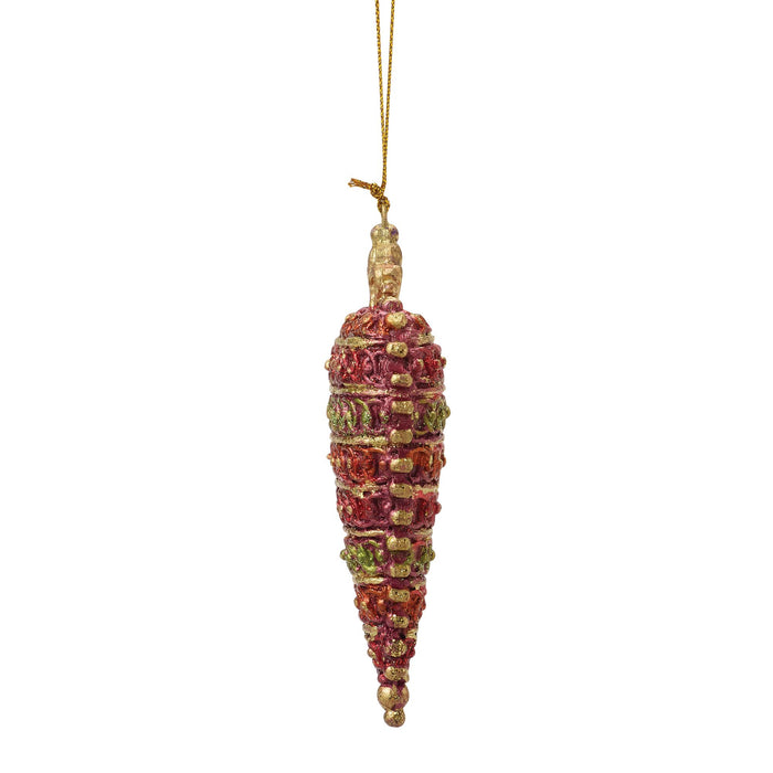 Crown Top Heart Orn Red