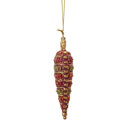 Crown Top Heart Orn Red