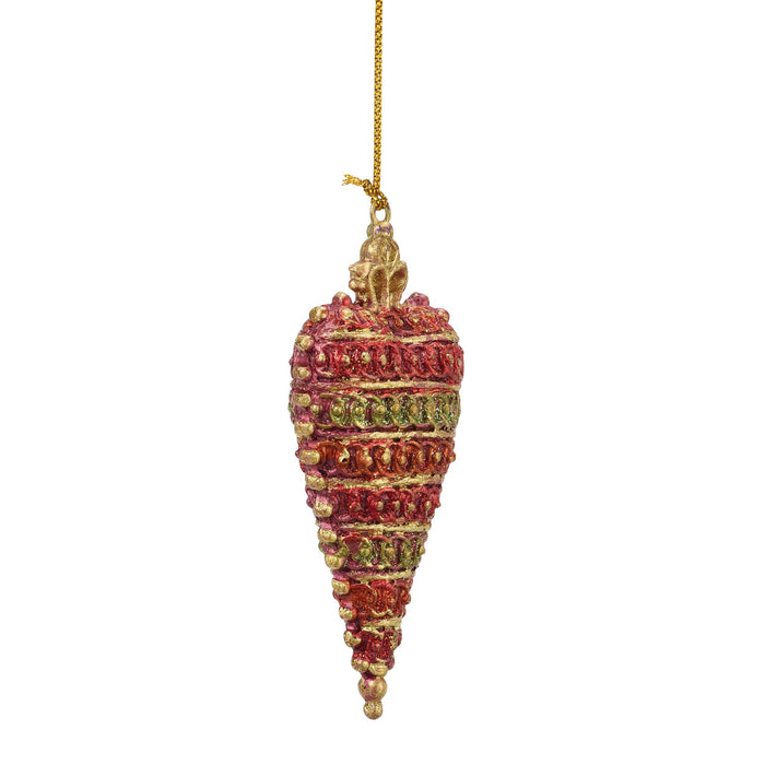 Crown Top Heart Orn Red