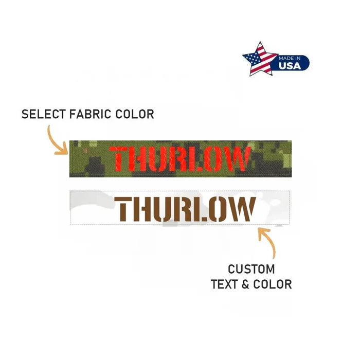 Custom Nametape Patch 1 x 6" | Laser Cut Patch with Hook Fastener | Personalized Text