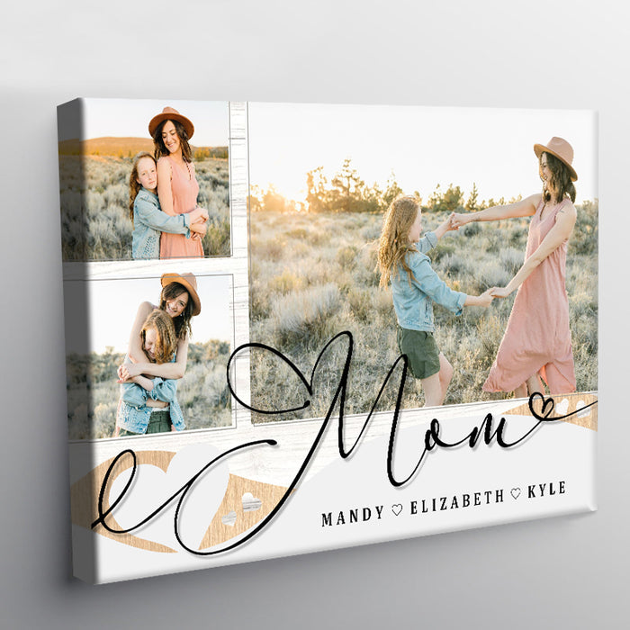 Custom Photo - Love You Mom - Personality Customized Canvas - Gift Mom Mother's Day Gift