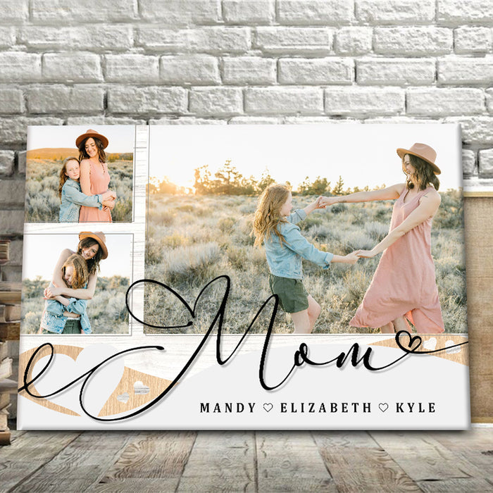 Custom Photo - Love You Mom - Personality Customized Canvas - Gift Mom Mother's Day Gift