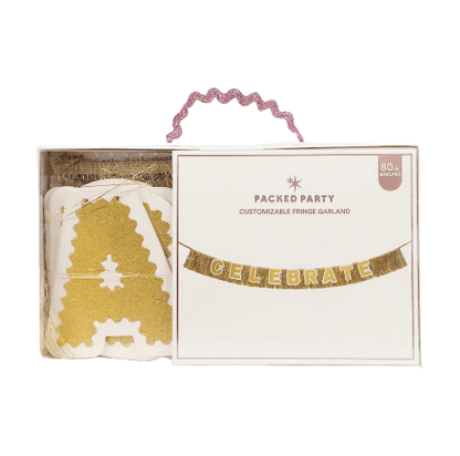 Packed Party Party Customize Me Gold Fringe Party Garland