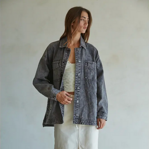 D Woven 100% Cotton Washed Denim Jacket