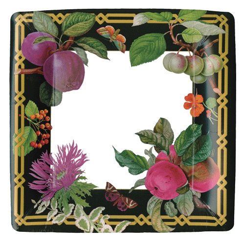 Decoupage Garden Square Dinner Plate