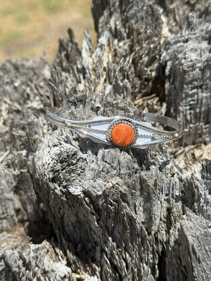 Desert Ember Silver Cuff Bracelet