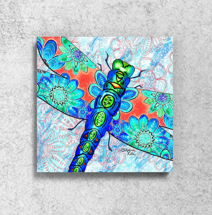 Dragonfly Flowers Magnet