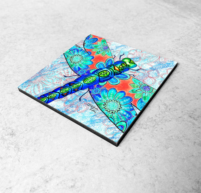 Dragonfly Flowers Magnet