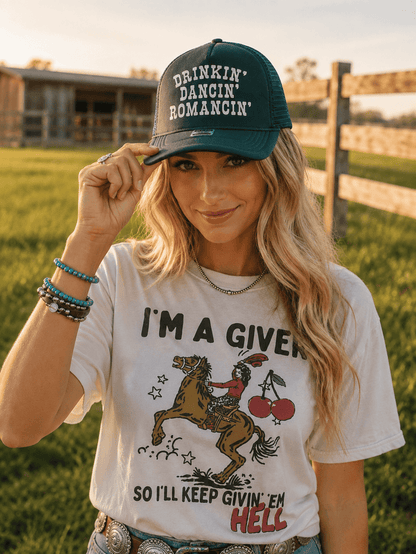 Drinkin' Dancin' Romancin' Trucker Hat
