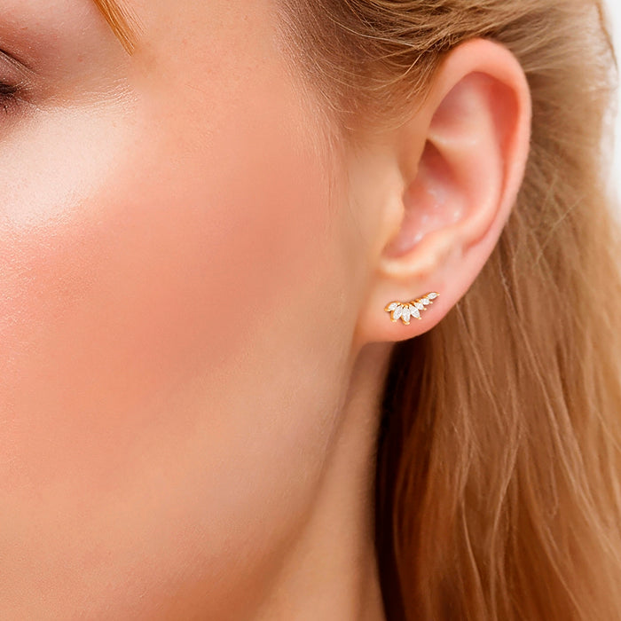 Ear Climber GLAM gold mit Zirkonia