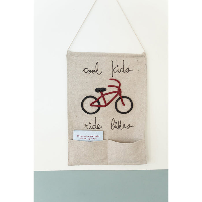 Eco-City Cool Kids Ride Bikes Wall Pocket Hanger - Rugs by Roo