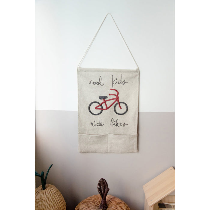 Eco-City Cool Kids Ride Bikes Wall Pocket Hanger - Rugs by Roo