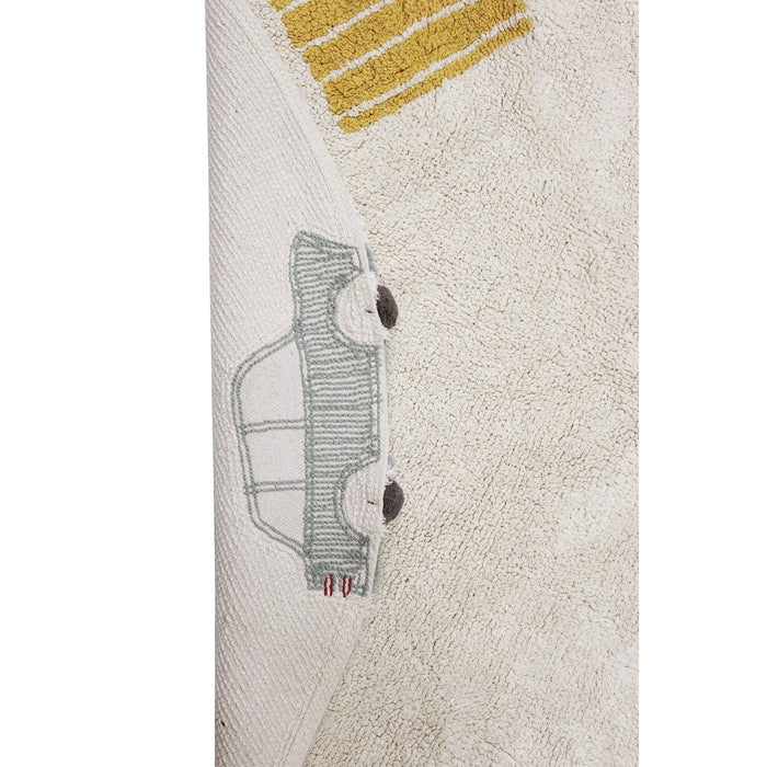 Eco-City Wheels Washable Round Area Rug - Rugs by Roo