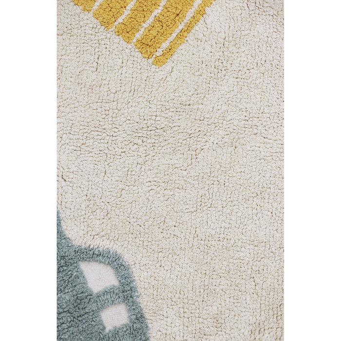 Eco-City Wheels Washable Round Area Rug - Rugs by Roo
