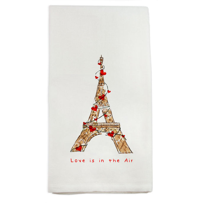 Eiffel with Hearts Dish Towel